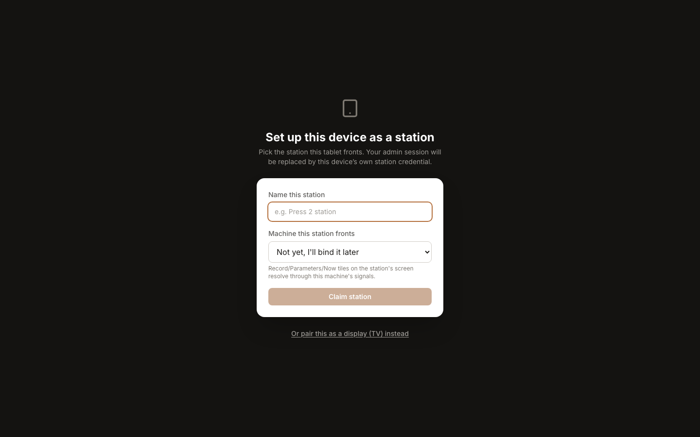 Claim a station